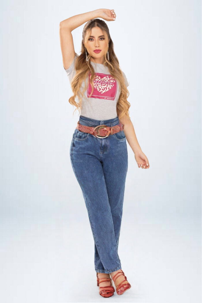 Calça Mom Marmorizado