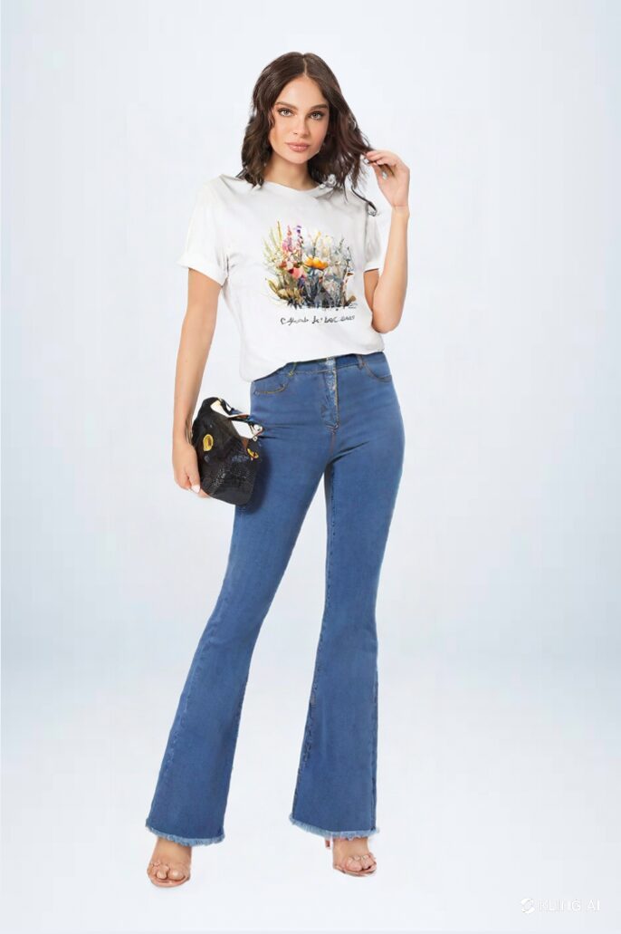 Calça Bootcut Barra Fio Lav Media
